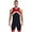 Red, variant on Mens Swimming Jumpsuit Sleeveless Zip Up Bodysuit Bathing Surfing Swimsuit Cycling Unitard Navy Blue XL