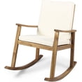 thumbnail image 1 of Noble House Candel Outdoor Acacia Wood Rocking Chair Teak with Cream Cushion, 1 of 20