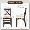 thumbnail image 5 of AFO Foldable Solid Wood Cross-Back Dining Chairs Set of 2, Beige, 5 of 7