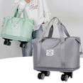thumbnail image 3 of Bolso impermeable de gran capacidad para hombre y mujer, bolsa deportiva de nailon para gimnasio, con 4 ruedas, resistente al agua, novedad, 3 of 4