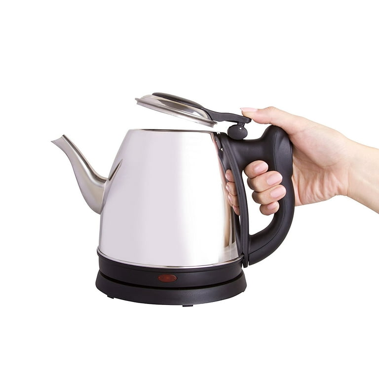 Stainless Steel Gooseneck Tea Pot w/Vented Hinged Lid, 32 Fluid Ounces (4-5 Cups) by Pride of India