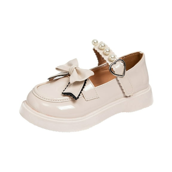 Cathalem Girls' Sandals Girls Sandals Low Heel Dress Pump Ankle Flower Shoes Toddler/Little Kid/Big Kid (White,10.5-11 Years)