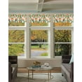 thumbnail image 2 of Summer Peach Curtain Valance for Windows/Living Room/Kitchen/Bathroom/Café, Short Rod Pocket Tier Curtain Window Treatment Panel Pink Orange Fruits Botanical Green Topper Curtain 42''x18'', 2 of 6