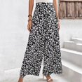 thumbnail image 1 of WILLBEST Pantalones Casuales Holgados de Pierna Ancha para Mujer con Estampado Floral para Primavera y Verano Mediana, 1 of 4