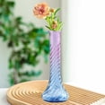 thumbnail image 6 of Twisted Glass Vase, Decorative Flower Vase, Ribbed Texture, Ideal for Hydroponic Plants and Fresh Cut Flowers, Perfect for Living Room, Bedroom, Office, Home Decor Lovers, 6 of 6