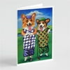 Corgi Golfers Greeting Cards & Envelopes - Pack of 8