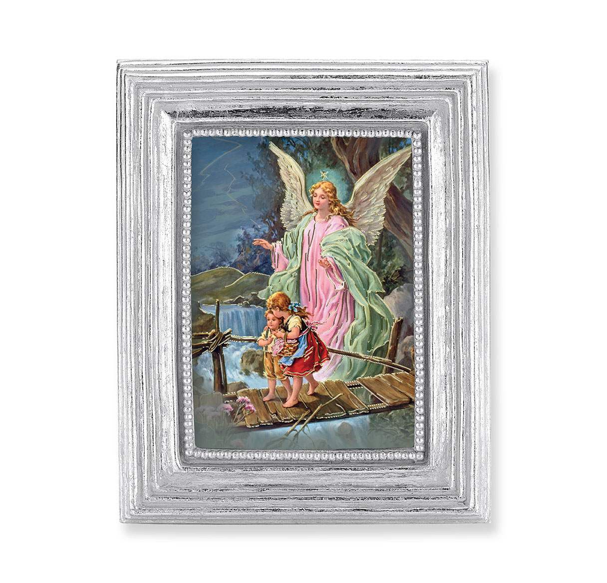 3 3 4 X 4 1 2 Silver Frame With A 2 5 X 3 5 Guardian Angel Print Walmart Com Walmart Com