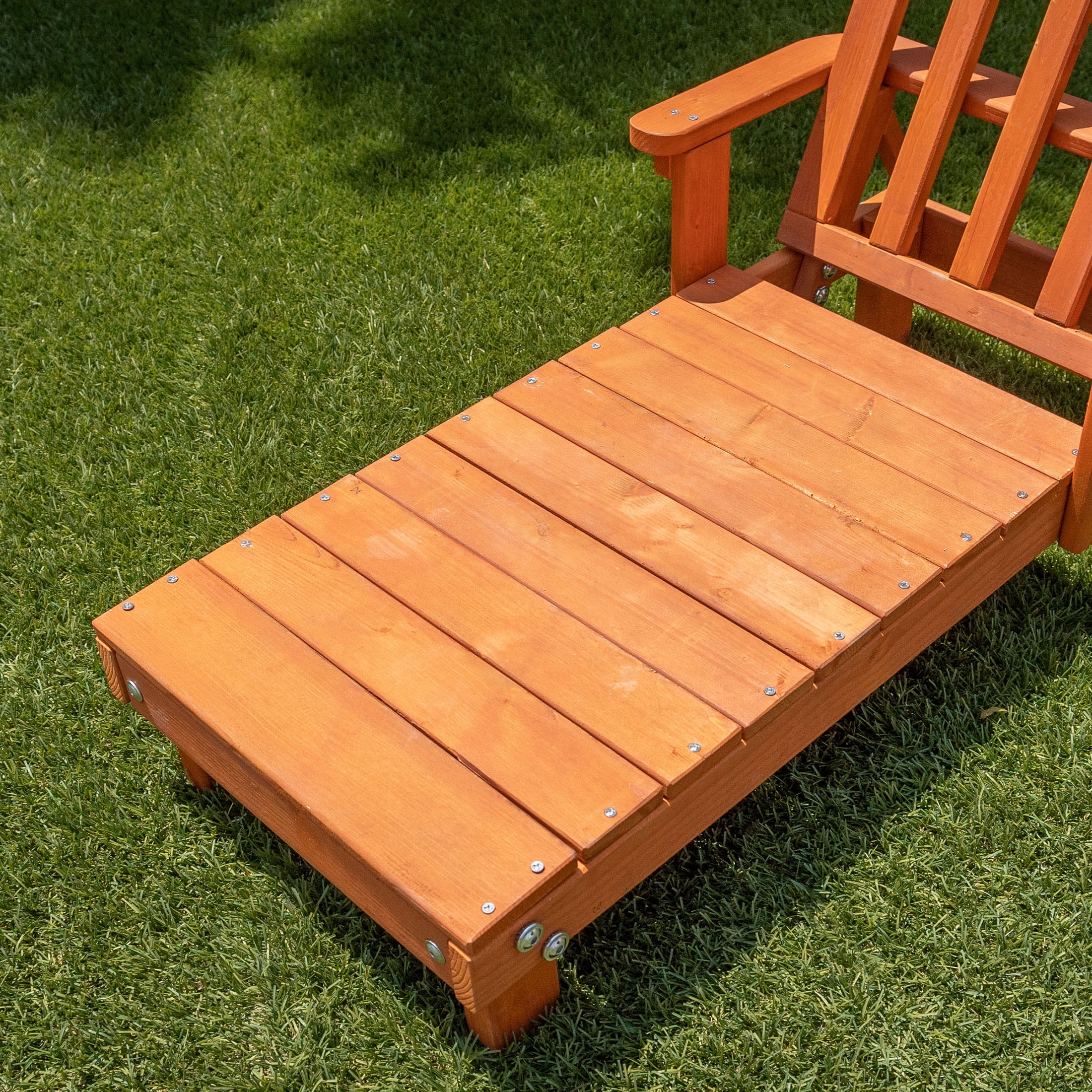 Sportspower Kids Wooden Outdoor Chaise Lounge Chair, 36." x 20.35" x 20.6", Brown