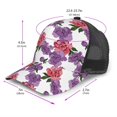 thumbnail image 3 of Picia Peonies Pattern Trucker Hat,Baseball Cap,Sun Protection Cap,Stylish Headwear,Leisure Cap,Outdoor Sports Cap, 3 of 7