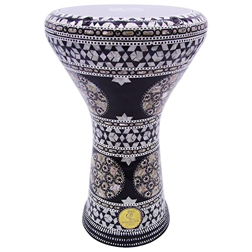 The 17'' Black Galaxy Gawharet El Fan Darbuka Doumbek With Black