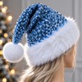 thumbnail image 6 of Personalized Sequin Santa Hat for Adults, Glitter Christmas Party Hat, Xmas Halloween New Year Holiday Headwear, Unisex Sequin Santa Hat with Plush Brim for Xmas New Year Party,Z7-Blue, 6 of 6