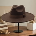 thumbnail image 4 of Fedora Hats for Men Women Wide Brim Classic Dress Panama Hat with Ribbon Band for Daily Life and Party, 4 of 6
