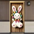 thumbnail image 4 of Luxcidy 1pcs Easter Door Cover, Happy Easter Door Cover Easter Bunny Front Proch Door Sign Banner, for Front Door Welcome Spring Easter Seasonal Hanging Decorations(70" X 35"), 4 of 7
