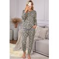 thumbnail image 4 of POGLIP Women's Beige Leopard Print Loungewear Set, 4 of 6