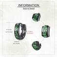 thumbnail image 5 of Black Greek Key Hoop Huggie Earrings Sterling Silver Greek Jewelry Gift for Men, 5 of 6