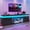 70'' Black TV Stand, variant on Blotout 70'' Fireplace TV Stand with 36'' Fireplace, Gloss Wall Mounted Fireplace Entertainment Center with Storage&Power Outlet, Modern LED Light Console for Wall-mounted TV Up to 80''