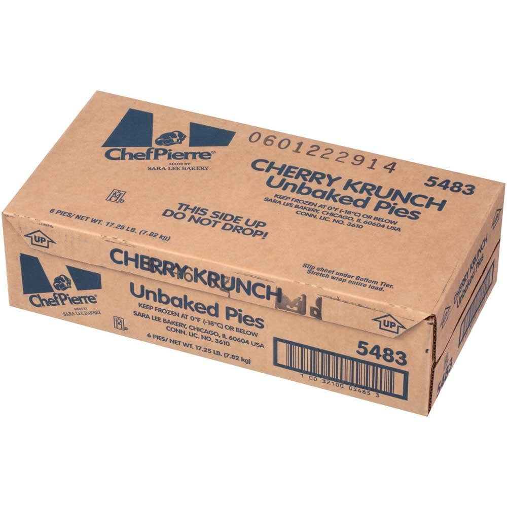 Sara Lee Chef Pierre Traditional Unbaked Cherry Krunch Fruit Pie, 10 inch -- 6 per case.