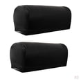 thumbnail image 1 of 2 Pares De Fundas Para Reposabrazos De Sofá Sunnimix De Cuero PU Antideslizante Negro, 1 of 8