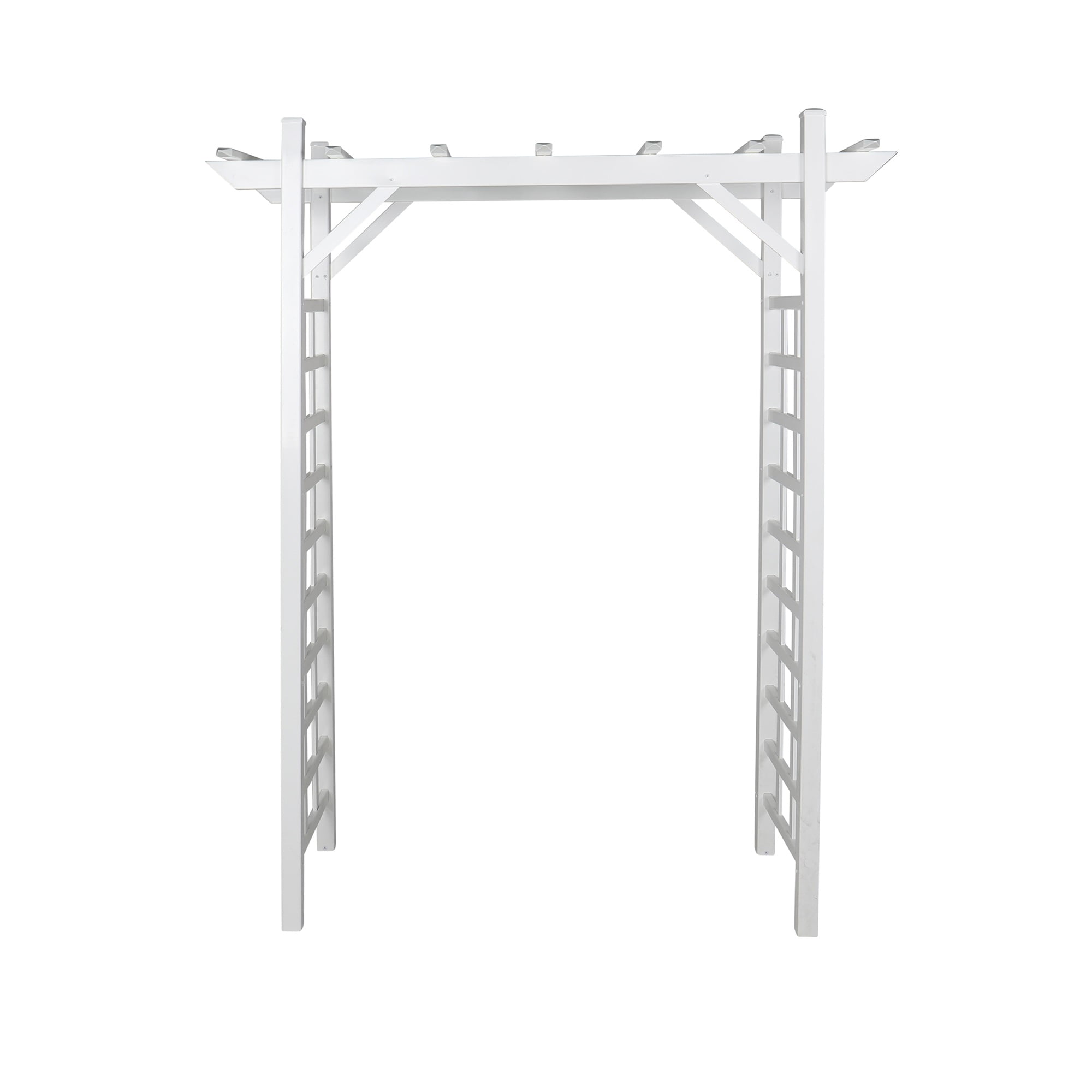 84.8 in. x 64 in. PVC Arched Arbor - Walmart.com