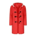 thumbnail image 6 of Jinhomg Women Christmas Coat Long Sleeve Faux Fur Trim Hooded Jacket Winter Warm Outerwear Elegant Holiday Outerwear Red XXL, 6 of 9