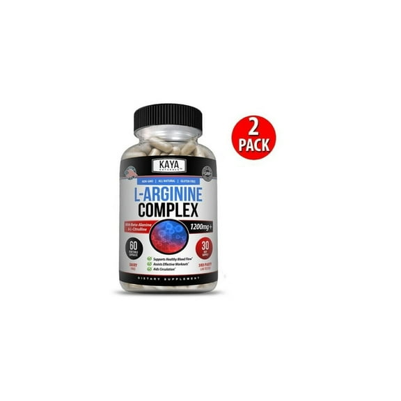 (2 Pack) L-Arginine 60ct NO3 Nitric Oxide Testosterone Booster Libido ED Support