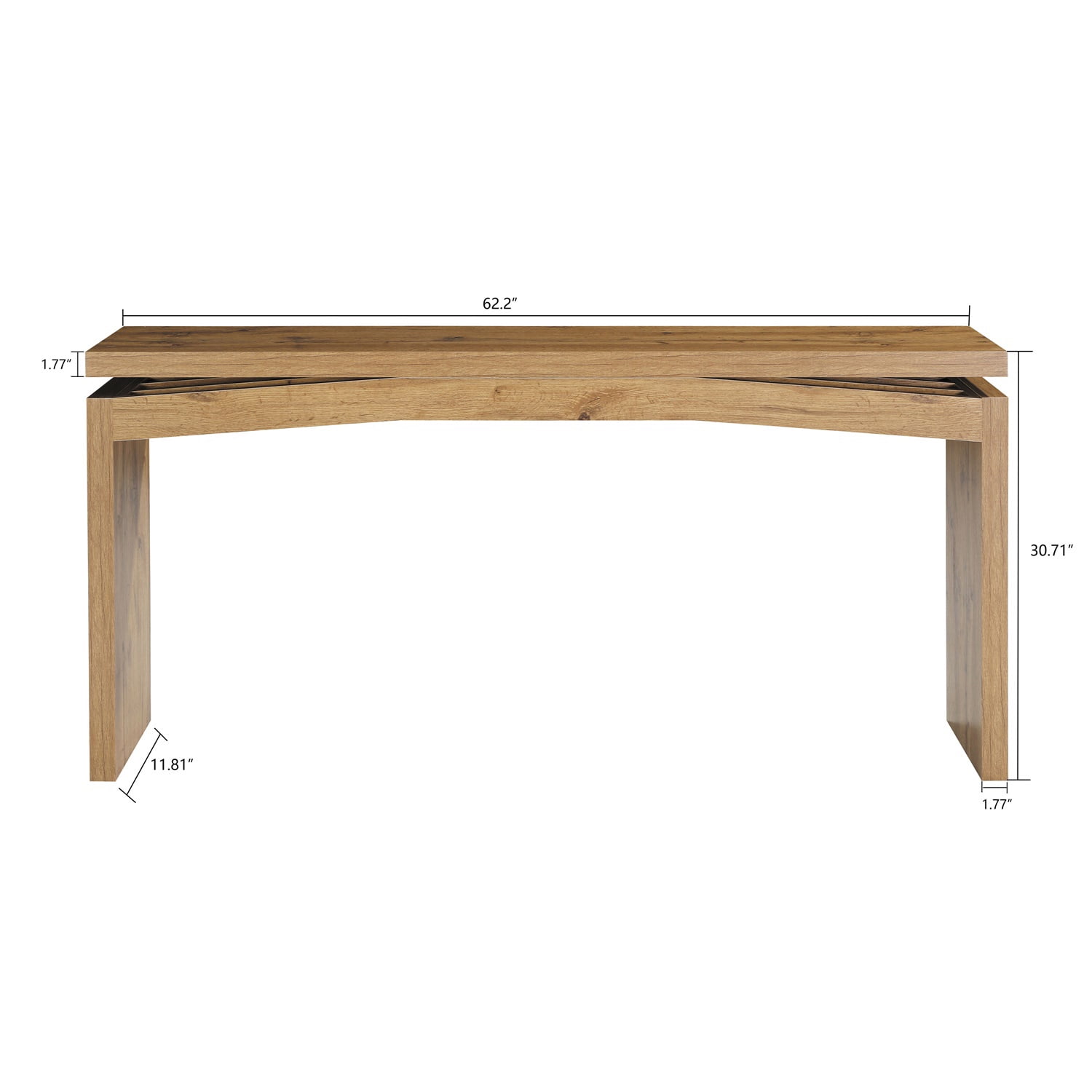 Hommoo Wood-Style Console Table, 62" Long Minimalist Entryway Table for Hallway, Sofa Back, or Bedroom End Table, Natural