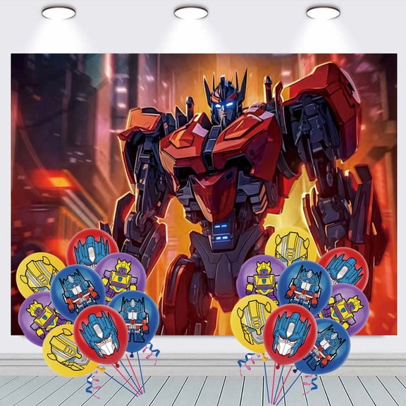 Transformer Backdrop Banner Balloons Party Decorations Supplies Taspestry Wall Decor Background Poster