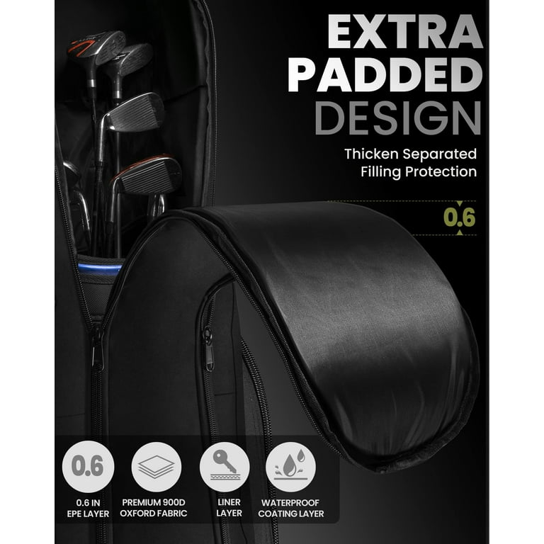 OutdoorMaster Golf Travel Bag with Wheels Waterproof 900D Oxford