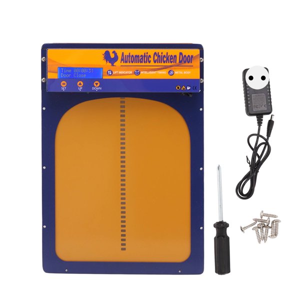Puerta automática para gallinero con pilas, abridor automático de puerta para gallinero, puerta para aves de corral para gallinas, patos, gansos, granjas caseras con temporizador, 100-240 V,