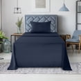 thumbnail image 3 of Lux Decor Collection Twin Sheets Set - 3 Pc Bed Sheets for Twin Size Bed, Microfiber Deep Pocket Bedding Sheets & Pillowcases - Navy Blue, 3 of 6