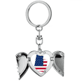 thumbnail image 1 of Utah America USA Map Stars Stripes Flag Heart Angel Wing Key Chain Holder, 1 of 3