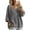 Gray, variant on Womens Sweaters V Neck Loose Chunky Pullover 3/4 Sleeve Textured Knit Tunic Side Slit Curved Hem Casual Oversized Jumper Soft Everyday Top Gray 2XL
