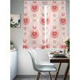 thumbnail image 4 of Valentine's Day Sheer Curtains 63 Inch Length 2 Panels Set Window Treatments, Modern Funny Romantic Love Heart Stripes Rod Pocket Semi Curtains for Living Room/Bedroom/Kitchen Décor, 104"W x 63"L, 4 of 7