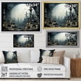 thumbnail image 4 of Designart "Moonlit Temple Of Surreal Cultures" Surrealism landscape Floater Framed Canvas Prints, 4 of 5