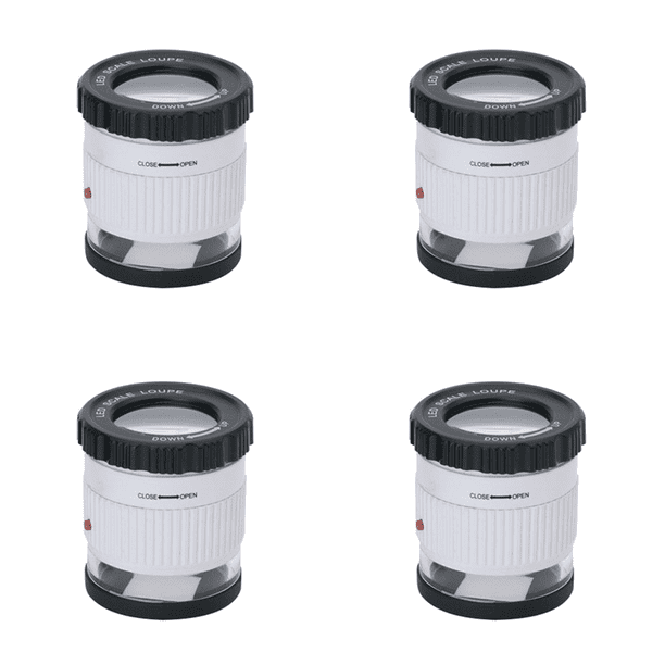 Lupa Cilíndrica Mano 30X + Lupas LED UV para (blanco)