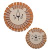 Lambs & Ivy Jungle Adventure 2-Piece Yarn/Felt Lion Wall Decor - 9 & 12.5 Inch