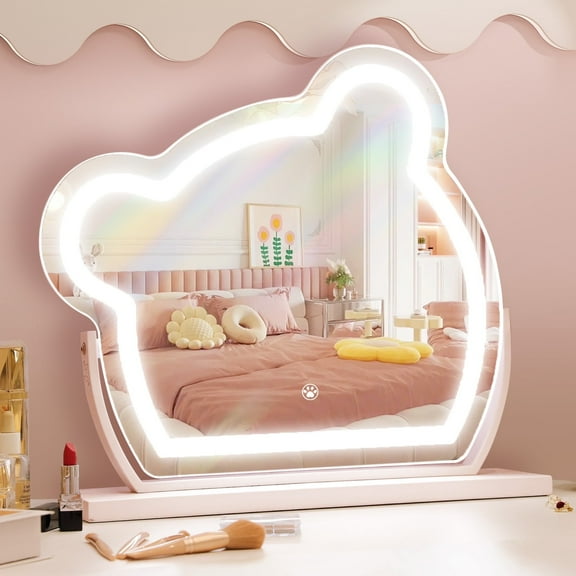 Fenchilin 15''x15'' Vanity Makeup Mirror with Lights Tabletop Wall Mount Metal White