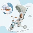 thumbnail image 2 of Qaba 7-in-1 Blue Toddler Tricycle with Adjustable Handle, Canopy & Storage - Safe Ride for Outdoor Fun & Play 1-5 Years, 2 of 7