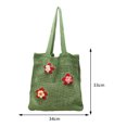 thumbnail image 3 of Bolso de axila para mujer Bolsas de malla hueca con flor tridimensional (verde), 3 of 8