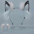 thumbnail image 4 of Fox Wolf Cat Dog Ears Diadema Diadema Diadema Fiesta de disfraces de Halloween Accesorios para el cabello Adepaton BST2001169, 4 of 5