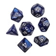 thumbnail image 4 of 7x dés en Polyédrique Lisses D4-D20 pour dés en Polyédrique Rôle Math Enseignement Bar Jeux de Société Bleu Argent, 4 of 7