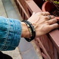 thumbnail image 5 of Braided leather bracelet for men black, 5 of 5