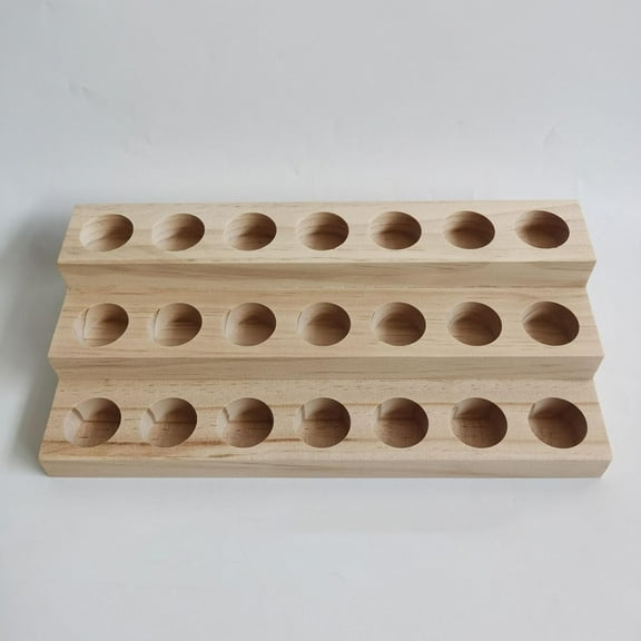 21 Slots Wooden Essential Oil Storage Rack Makeup Shelf Tray Organizer Decor Display Stand for 10ml Bottles Cosmetics Store Perfume