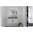 thumbnail image 6 of Amazon 30" White Wood Floating Vanity with Gray Top and Gold Trim, 6 of 10