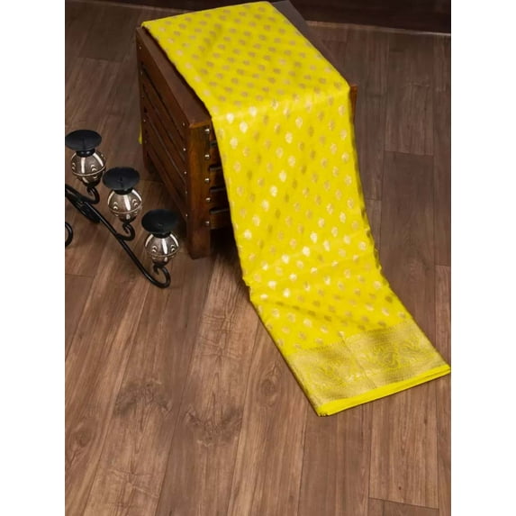 ENTELLUS | Banarasi Saree with Golden Zari Weave Soft Silk