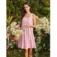 thumbnail image 4 of Ekouaer Cotton Nightgowns for Women Sleeveless Night Gown Tank Sleep Shirts Pleated Night Shirts V Neck Chemise, 4 of 6