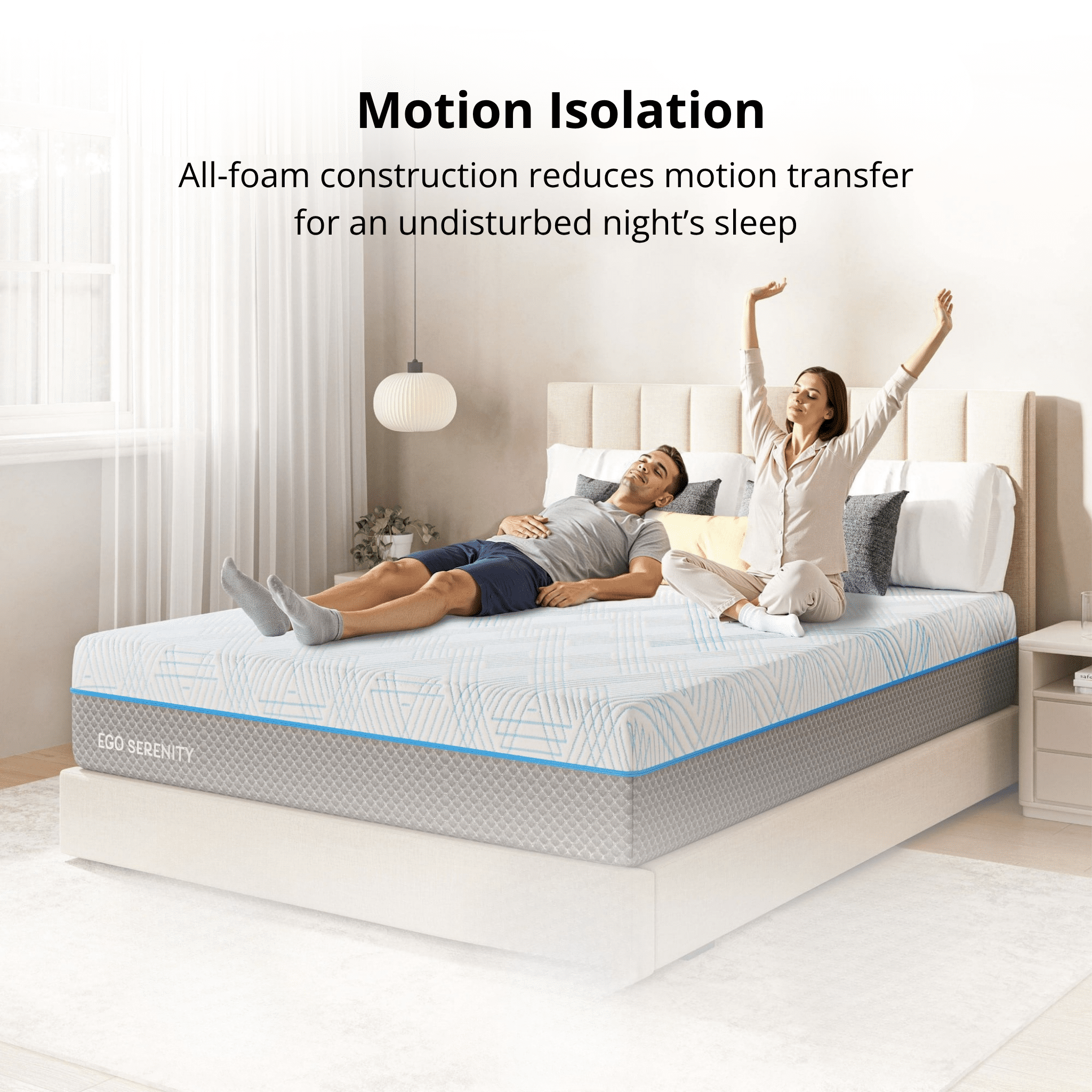 EGOHOME Serenity 10” Queen, Medium Firm, Tight Top, Gel Memory Foam Mattress in a Box