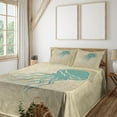 thumbnail image 2 of Ambesonne Jellyfish Fitted & Top Sheet Set with Shams, Beach Summer Ocean, Sand Brown Seafoam, 2 of 7