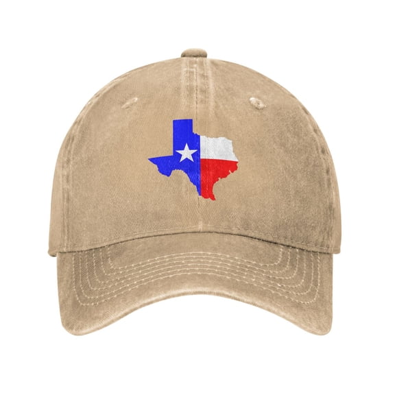 Texas Flag Baseball Cap Vintage Soft Washed Denim,Golf Dad Hat Adjustable Trucker Hats for Men Women Unisex Adult,Natural