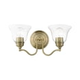 thumbnail image 6 of 16932-01 Livex Lighting Moreland - 2 Light Bath Vanity In Transitional Style-7.5 Inches Tall and 15.25 Inches Wide-Antique Brass Finish, 6 of 12